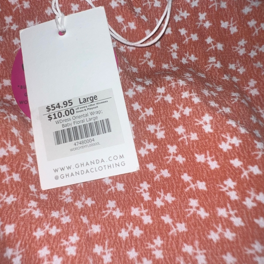 ghanda Pink floral wrap dress - Picture 3 of 3